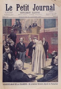 První muslimský zástupce ve francouzském shromáždění, Dr. Philippe Grenier, titulní ilustrace Le Petit Journal, 24. ledna 1897 od French School