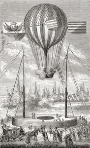 První let s řiditelným balónem z Dijonu, 12. června 1784, z 