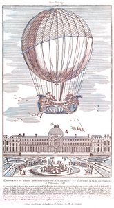 První pilotovaný let vodíkového balónu, 1783 od French School