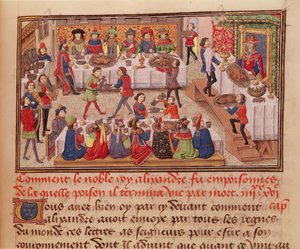 Fol.298r Jak byl otráven vznešený král Alexandr, ilustrace z knihy Jeana Wauquelina, z Histoire du Grand Alexandre 1460 od French School