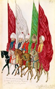 Fol. 41 Men with Standards After the Seigneur to War, from 