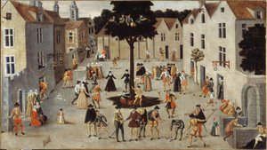Lidová slavnost u stromu, asi 1560 (olej) od French School