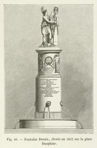 Fontaine Desaix, postavený v roce 1802 na náměstí Place Dauphine od French School