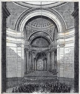 Foucaultovo kyvadlo - Foucaultovo kyvadlo v Pantheonu v Paříži od French School