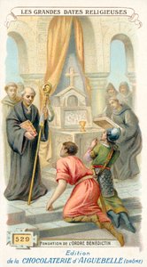 Založení benediktinského řádu, 529 (chromolitho) od French School