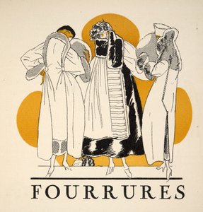 Kožešiny z Gazette de Bon Ton, pub. 1920 (šablonový tisk) od French School