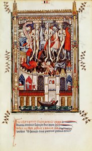 Fr 2092 f.42 Třetí bičování sv. Denise a jeho společníků, z Vie de St. Denis, 1317 od French School