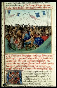 Fr 6465 f.140 Lothair I (795-855) Císař Západu v boji se svými bratry Ludvíkem Němcem (asi 804-76) a Karlem Plešatým (823-77) ve Fontenoy en Puisaye v roce 841 od French School
