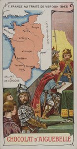 Francie v době Verdunské smlouvy, 843 (chromolit) od French School