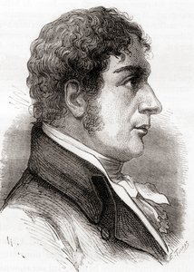 Francesco Zambeccari, z knihy "Les Merveilles de la Science", vydané kolem roku 1870 (litografie) od French School