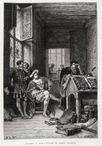 Francois 1. v ateliéru Roberta Estienna - rytina od French School