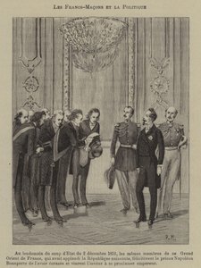 Svobodní zednáři a politika (rytina) od French School