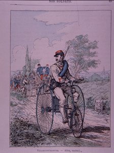 Francouzský armádní jezdec na tříkolce (velocipediste) od French School