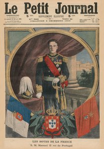 Francouzští hostitelé, Jeho Veličenstvo Manuel II., král Portugalska, ilustrace přední obálky z 