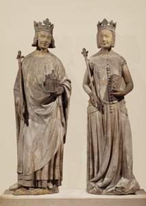 Francouzský král Karel V. a Jeanne de Bourbon (kámen) od French School