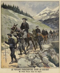 Francouzský prezident Felix Faure v Alpách, 1897 od French School