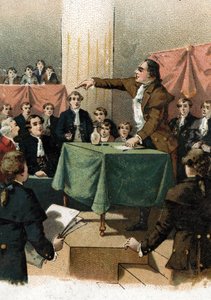 Francouzská revoluce – Georges Jacques Danton (1759-1794) zvolal „“ k porážce potřebujeme drzost a vždy drzost““ Srpen 1792 (Francouzská revoluce: Georges Danton mluví „“ Potřebujeme drzost, a ještě více drzosti a vždy drzost! “srpen 1792) od French School