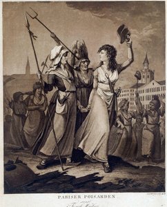 Francouzská revoluce: “” Parisian poissardes”” Tisk kolem roku 1789 Paříž, Musee Carnavalet od French School