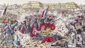 Francouzské jednotky obklíčené pruskou armádou v bitvě u Sedanu, 31. srpna 1870 od French School