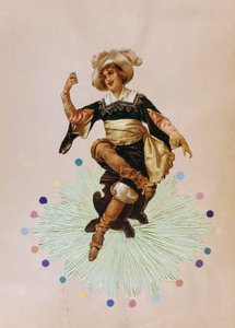 Francouzská pohlednice ve stylu art deco, zobrazující mladou ženu od French School