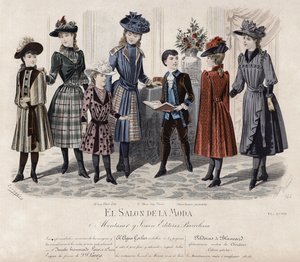 Francouzská módní deska, konec 19. století od French School