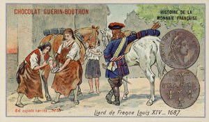 Francouzský liard za vlády Ludvíka XIV od French School