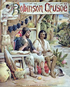 Přední strana obálky Robinson Crusoe od French School
