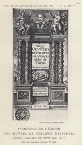 Frontispis edice díla Philippa Desportese (litho) od French School