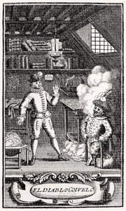 Frontispis od Dubercelle pro "The Devil upon Two Sticks", c.1787 od French School