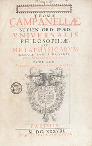 Frontispis knihy Universalis Philosophiae od Tommasa Campanelly, vydané v Paříži roku 1638. od French School