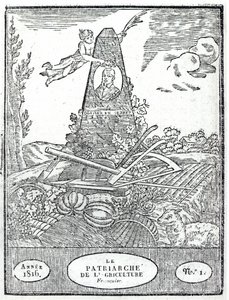 Frontispis k zemědělskému almanachu s portrétem Oliviera de Serres (1539-1619) 1816 od French School