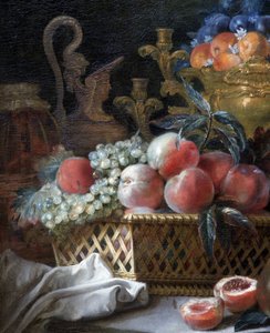 Váza a košík na ovoce (detail). 1770 (olej na plátně) od French School
