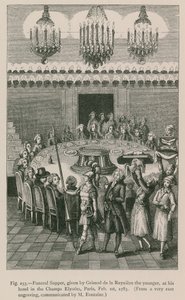 Pohřební večeře pořádaná Grimodem de la Reyniere mladším v jeho hotelu na Champs Elysees v Paříži, 1. února 1783 od French School