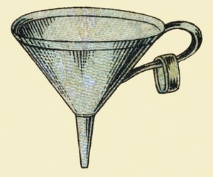 Trychtýř. Rytina v "ABC indechirable na lakovaném plátně". A. Capendu, redaktor, Paříž, konec 19. století. Dětské knihkupectví ilustrované. 8 stran. Rozměr: 21,5 x 18 cm. od French School