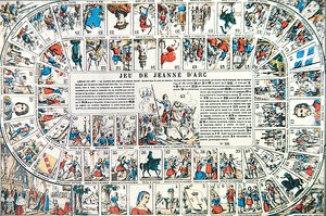 Hra Johanky z Arku (barevná litografie) od French School