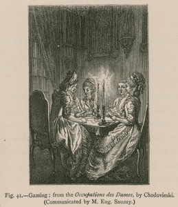 hraní her; z Occupations des Dames, od Chodovieskiho od French School