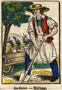 Zahradník; Série o živnostech, obraz Epinal z 19. století. od French School