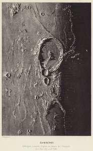 Gassendi, Měsíční hory (litografie) od French School