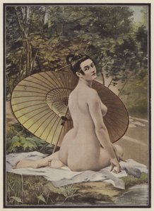 Gejša se koupe (barevná litho) od French School