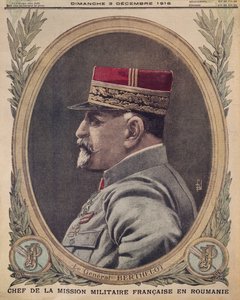 Generál Berthelot, náčelník francouzské vojenské mise v Rumunsku, ilustrace přední obálky z Le Petit Journal, příloha ilustrovaná, 3. prosince 1916 od French School