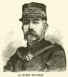 Generál Leon Frederic Hubert Metzinger, francouzský voják (rytina) od French School
