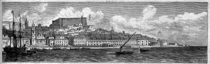Celkový pohled na město Reggio Calabria, Itálie od French School