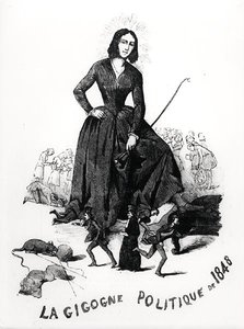 George Sand, politický čáp, z „Le Monde Illustre“ od French School