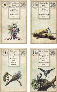 Německé vydání francouzského kartomanického balíčku Lenormand: Dondorf, Frankfurt nad Mohanem, 19. století. od French School