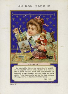Dívka si hraje s malováním panenek, Chevalet od French School