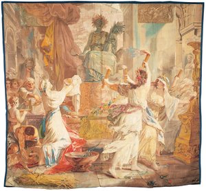 Gobelínový gobelín známý jako „Léto“ nebo „Svátky Ceres“ od French School