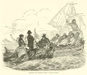Going on Board the Undaunted (rytina) od French School