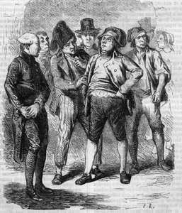 Goriot byl prezidentem své sekce během revoluce. Rytina poloviny 19. století. Ilustrace k „Otec Goriot“ od Honore de Balzac (1799-1850). od French School
