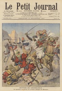 Gauneři útočí na Maročany u Casablanky (barevná litografie) od French School