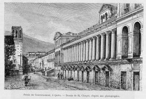 Vládní palác v Quito, Ekvádor - v "" Kolem světa "" 2. sem. 1883. od French School